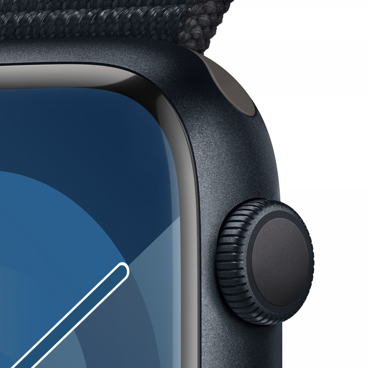 Apple Watch Series 9 GPS, 45 мм, "темная ночь", спортивный браслет цвета "темная ночь" M/L