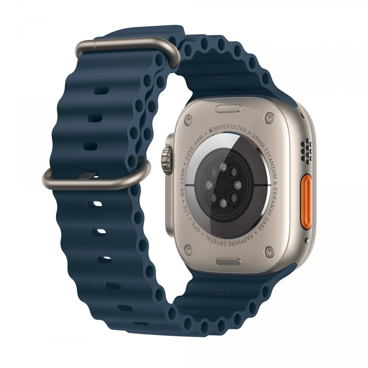 Apple Watch Ultra 2 - поколения, титановый циферблат с синим Ocean Band