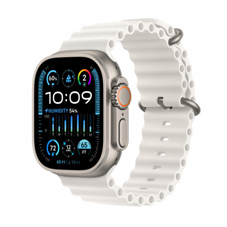 Apple Watch Ultra 2 - поколения, титановый циферблат с белым Ocean Band