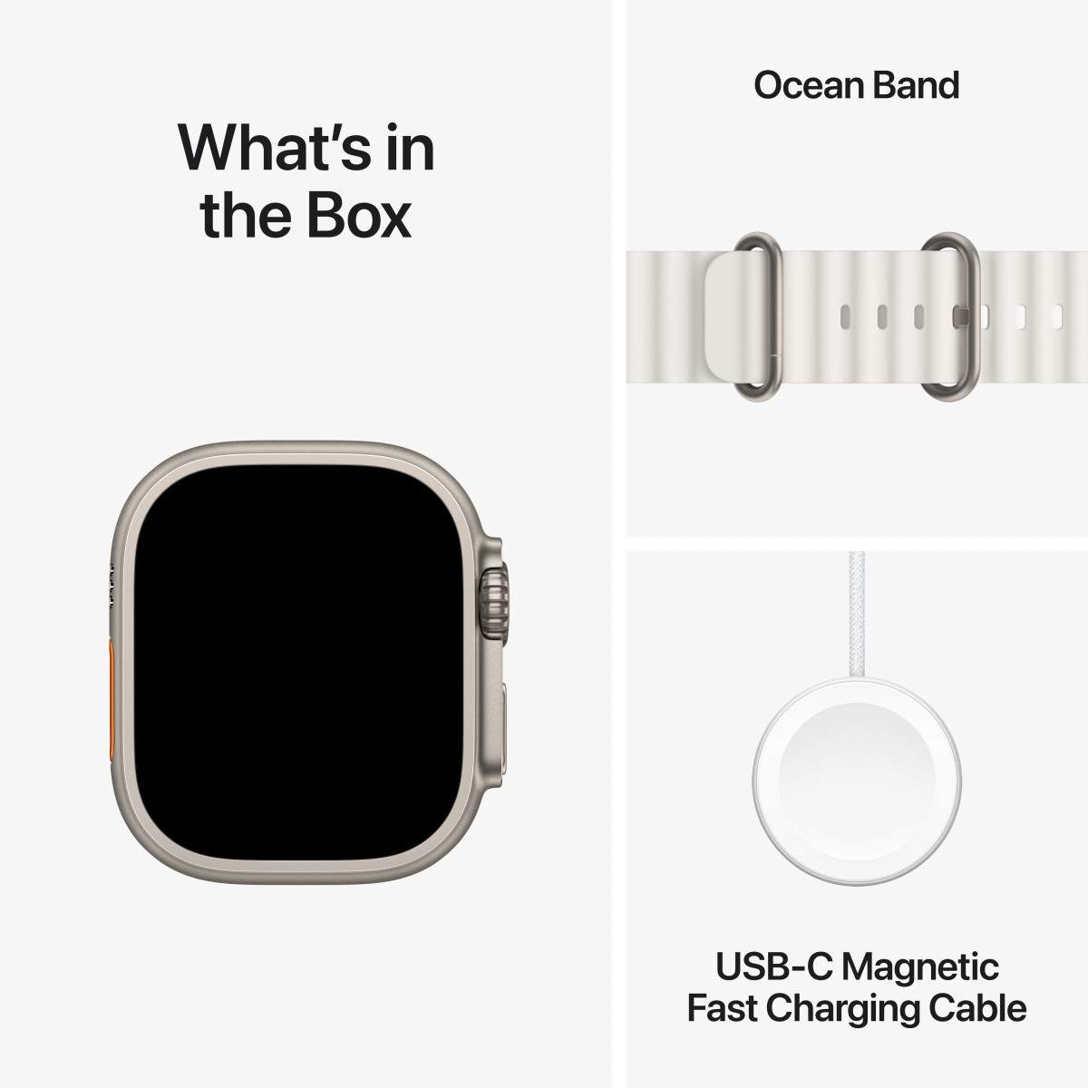 Apple Watch Ultra 2 - поколения, титановый циферблат с белым Ocean Band