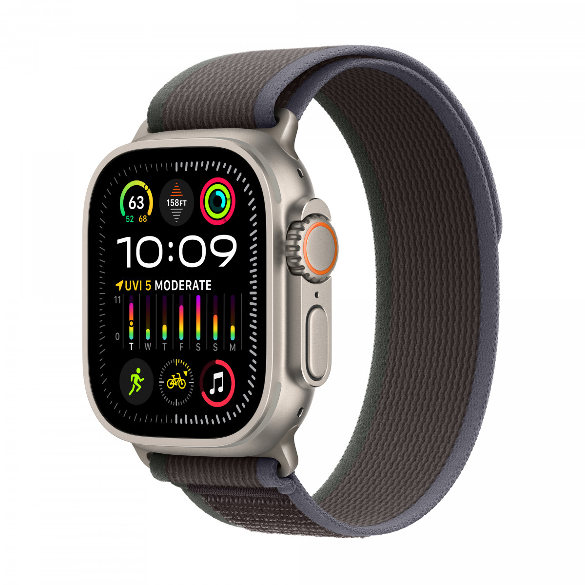 Apple Watch Ultra 2 - поколения, титановый циферблат с темно-синим Trail Loop S/M