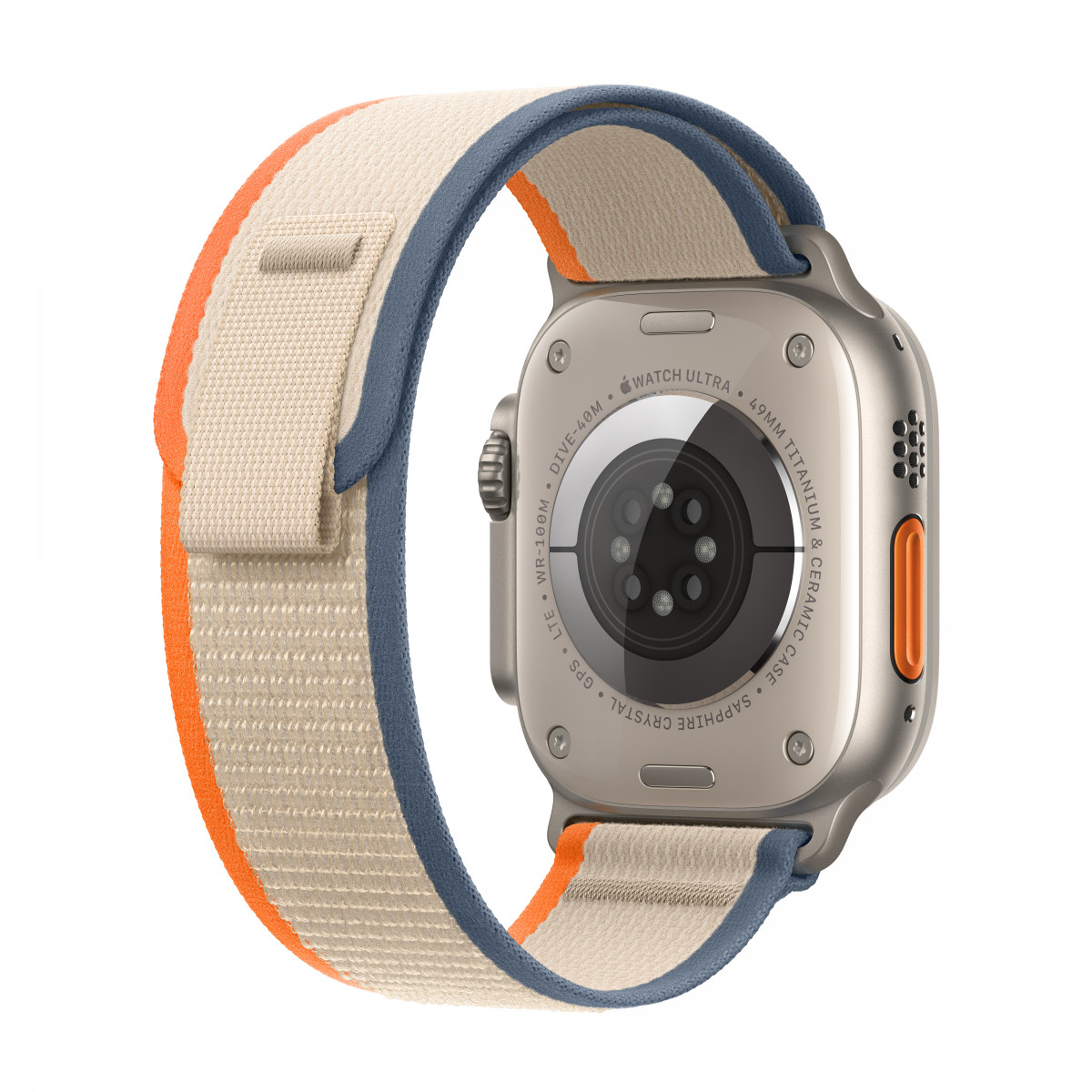 Apple Watch Ultra 2 - поколения, титановый циферблат с бежево-оранжевым Trail Loop S/M