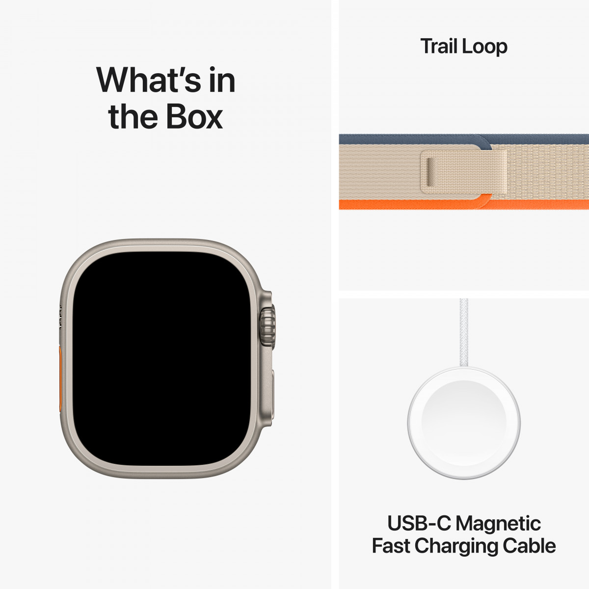Apple Watch Ultra 2 - поколения, титановый циферблат с бежево-оранжевым Trail Loop S/M