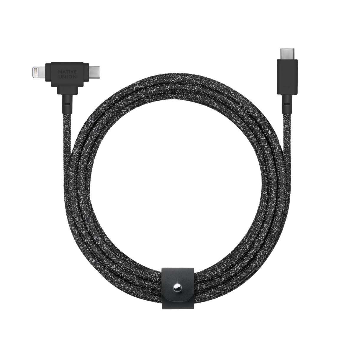 Универсальный кабель Native Union Belt Lightning/USB-C, 1.8 м, Черный Космос